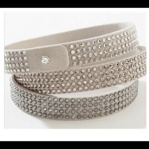 Touchstone Crystal by Swarovski Gray Tri-Wrap Bracelet